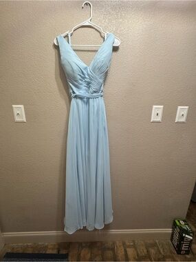 Kennedy Blue Gabby Chiffon Bridesmaid Dress  Sky Size 12 Altered